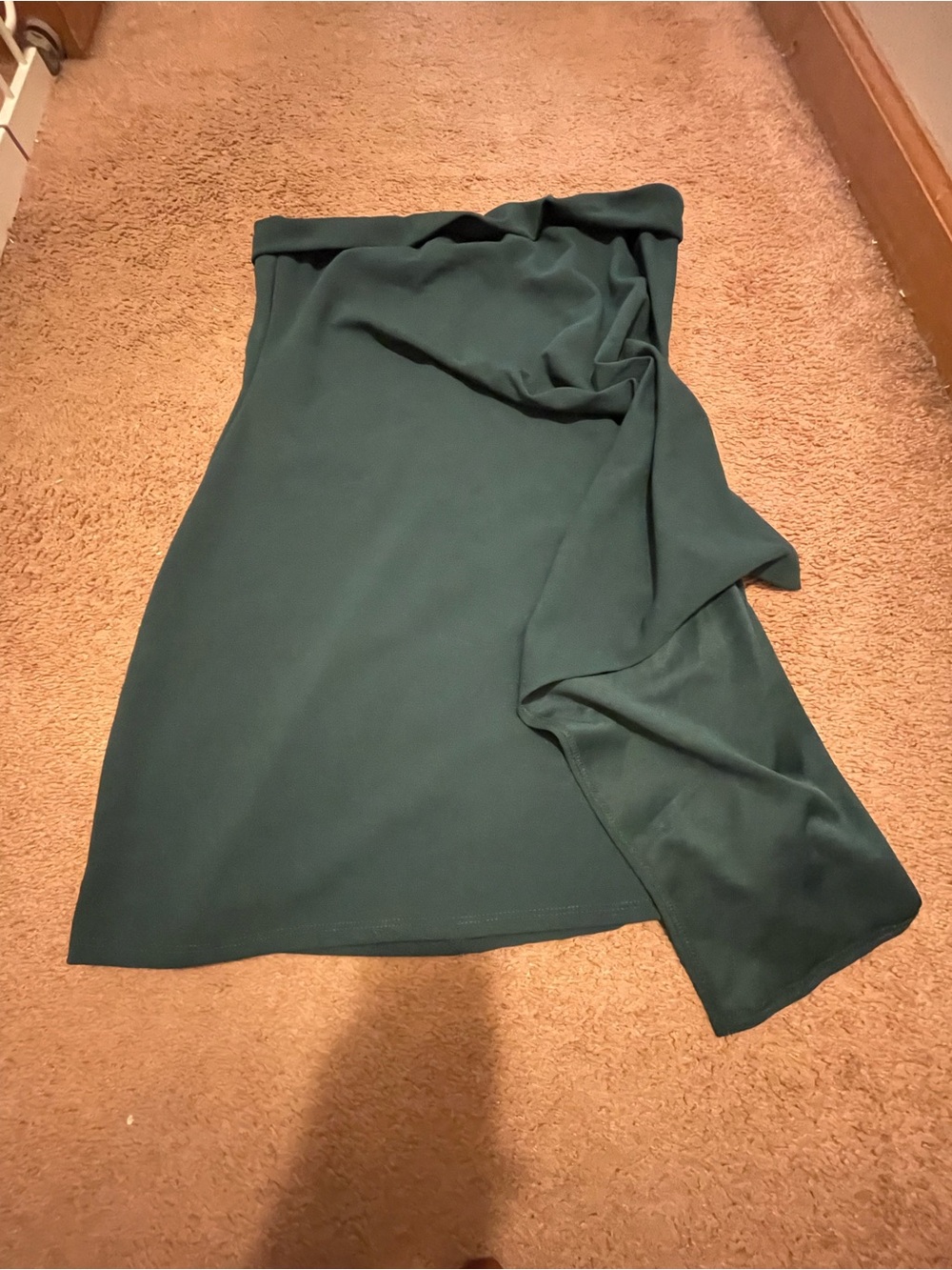 Fashion Nova Jennifer Mini Dress: Green Strapless Ruched Stretch, Size 1X